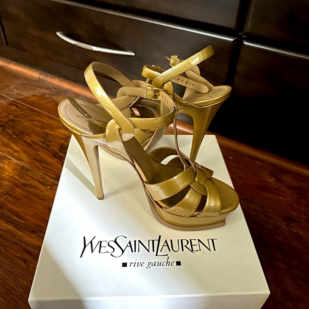 YSL TRIBUTE PLATFORM SANDALS